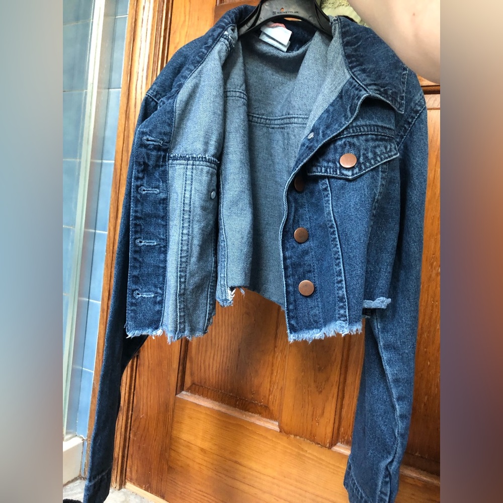 Blue Jean jacket slightly cropped for kids